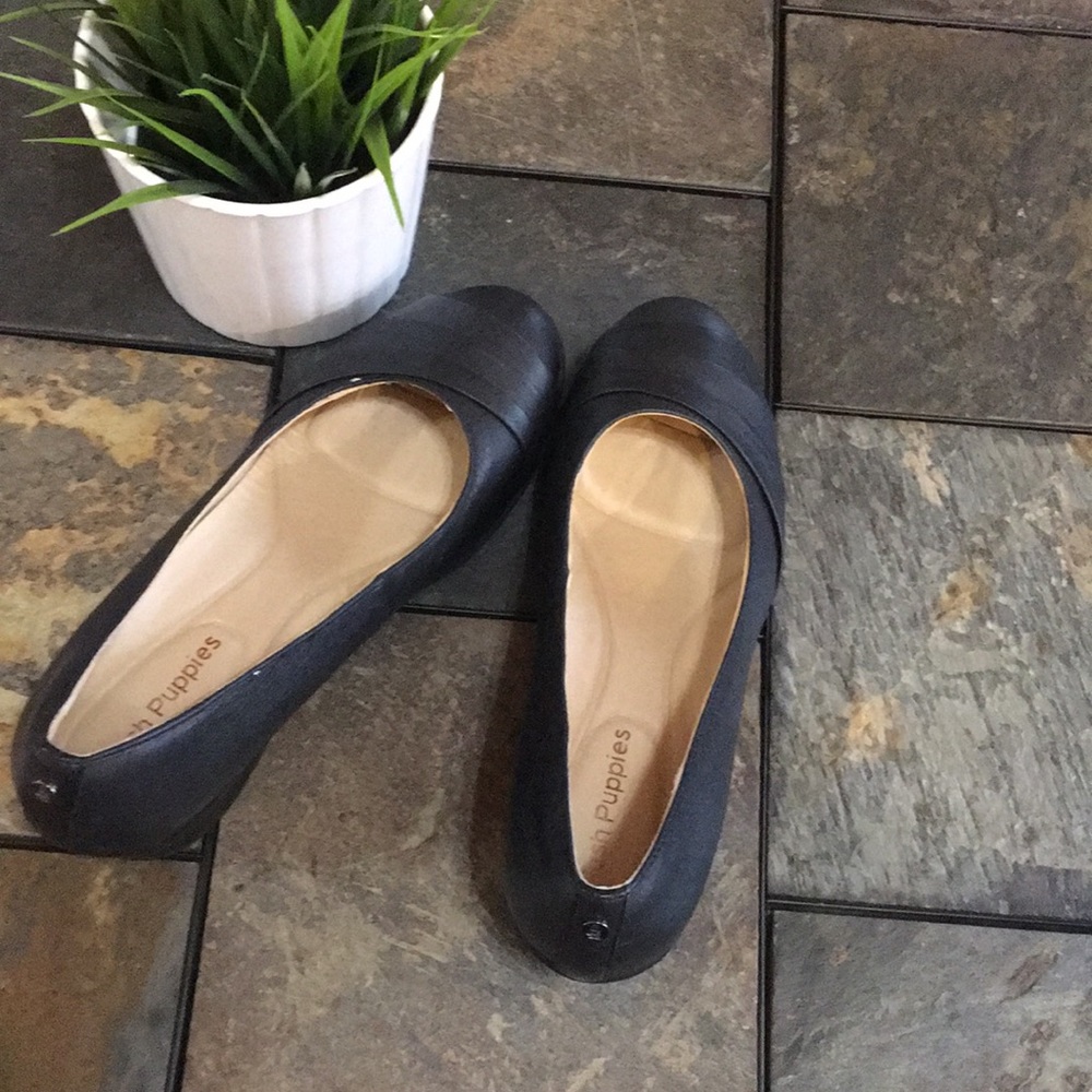 Hush puppies black wedge shoes size women’s 10